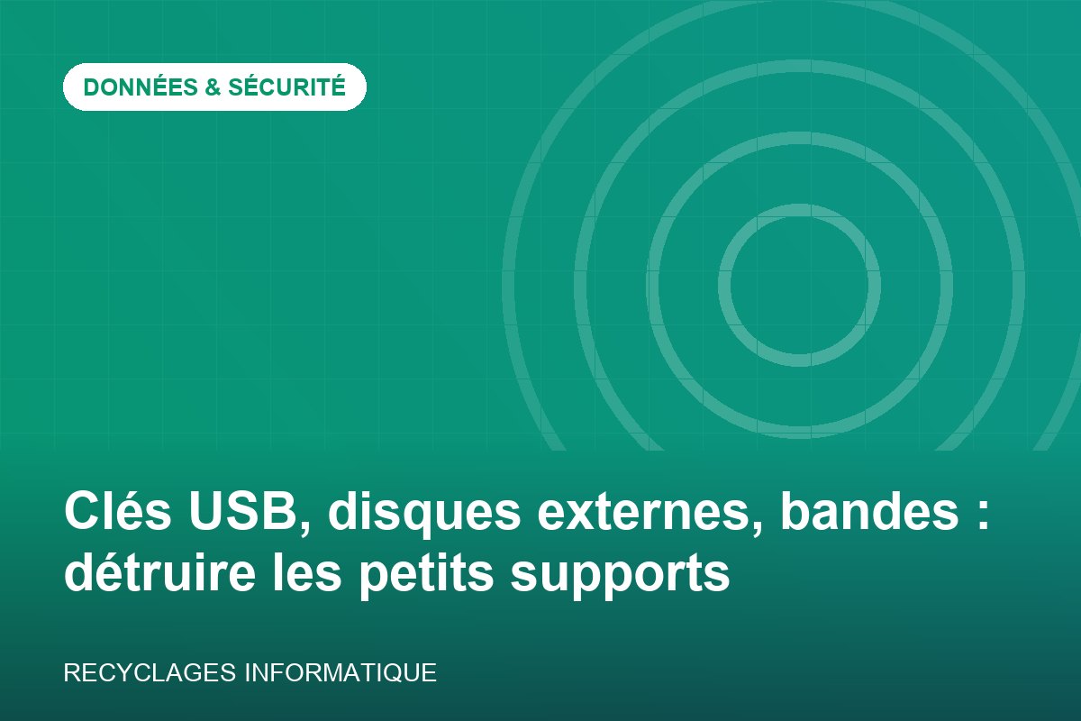 Clés USB, cartes mémoire et cartouches de sauvegarde réunies avant leur destruction sécurisée